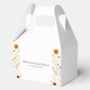 Autumn Wildflower Elegant Boho Wedding  Favor Box