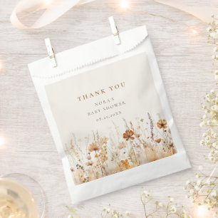 Autumn Wildflower Field Baby Shower Favour Bag