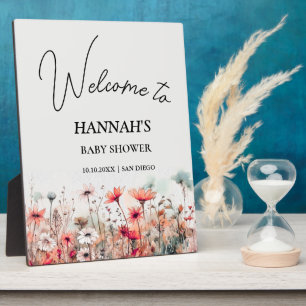 Autumn Wildflower Field Baby Shower Welcome Plaque