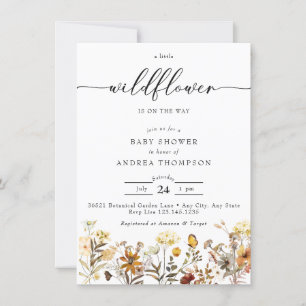 Autumn Wildflower Floral Baby Shower Invitation