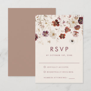 Autumn Wildflower Meadow Wedding RSVP Card