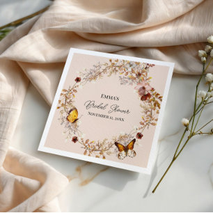Autumn Wildflower Watercolor Paper Napkin