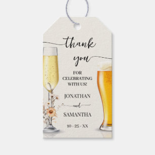 Autumn Wildflowers Bubbles & Brews Shower Favour Gift Tags