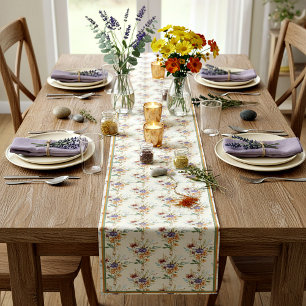 Autumn wildflowers pattern medium table runner