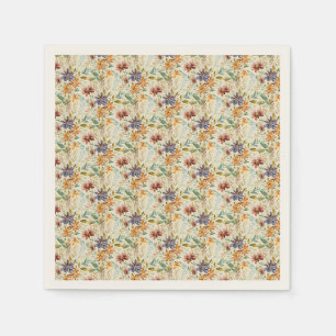 Autumn wildflowers pattern napkin