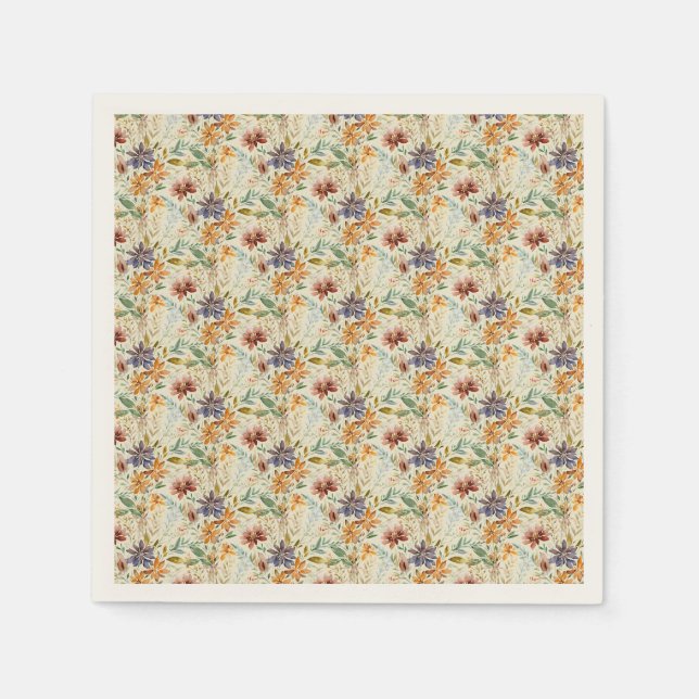 Autumn wildflowers pattern napkin (Front)