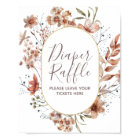 Autumn Wildflowers watercolor Diaper Raffle Poster