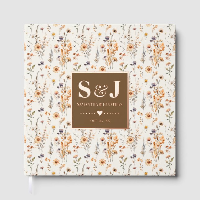 Autumn Wildflowers Wedding Guestbook (Front)