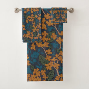 Autumn William Morris Style Pattern Bath Towel Set