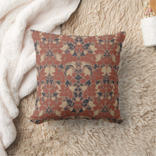 Autumn William Morris Style Pattern Throw Pillow
