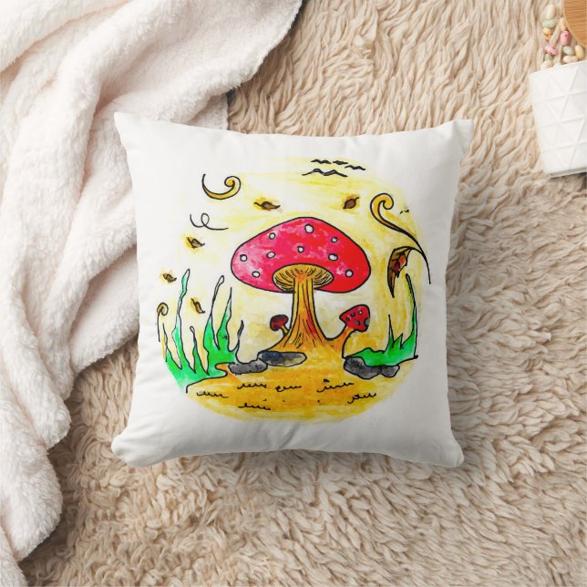 Autumn Wind (Autumn Treehouse Collection) Throw Pillow (Blanket)