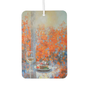 Autumn Window with Wine and Dessert Air Freshener