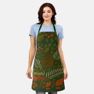 Autumn & Winter Mid Century Season's Greetings Apron
