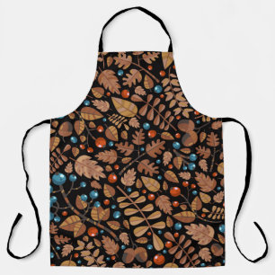 Autumn Winter Plants: Vintage Pattern Apron