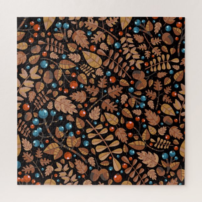 Autumn Winter Plants: Vintage Pattern Jigsaw Puzzle (Vertical)