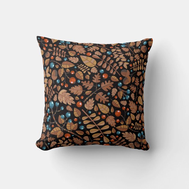 Autumn Winter Plants: Vintage Pattern Throw Pillow (Front)