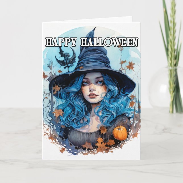 Autumn Witch | Happy Halloween Card (Front)