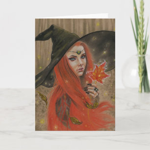 Autumn Witch Sparkles Card