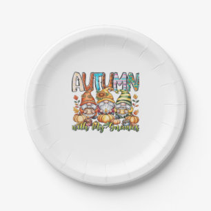 Autumn With My Gnomes Classic T-Shirt.png Paper Plate