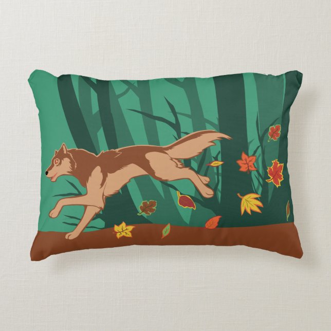 Autumn Wolf Decorative Pillow (Front)