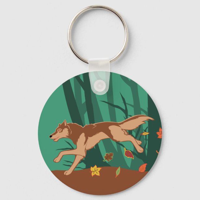 Autumn Wolf Keychain (Front)