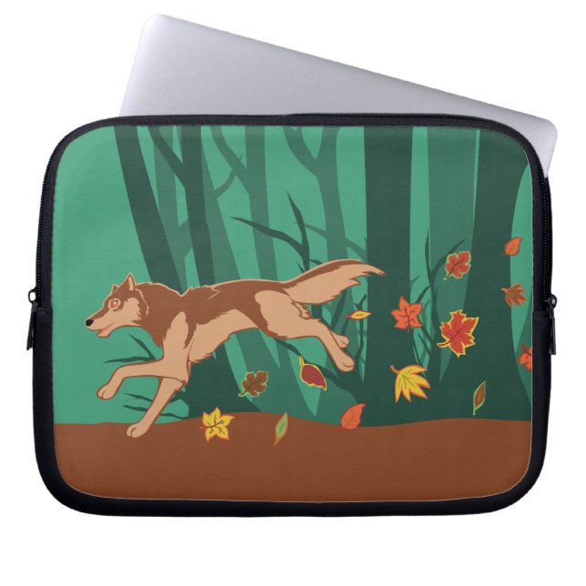 Autumn Wolf Laptop Sleeve (Front)