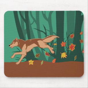 Autumn Wolf Mouse Pad