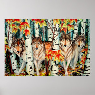 "Autumn Wolves" Poster
