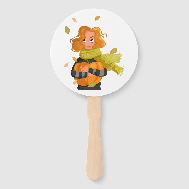 AUTUMN WOMAN HAND FAN (Front)