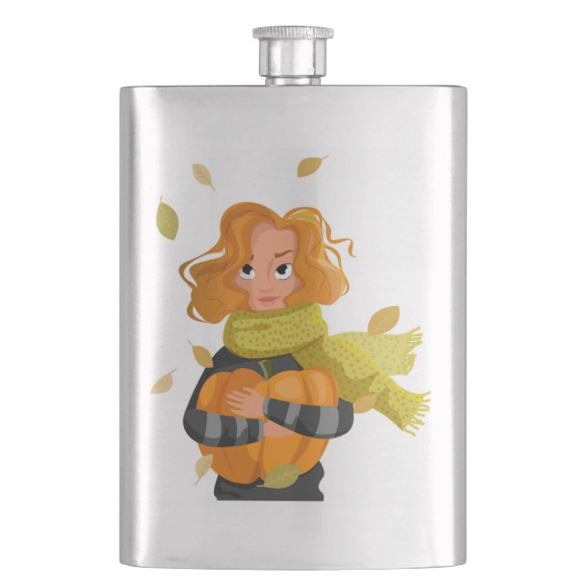 AUTUMN WOMAN HIP FLASK (Front)