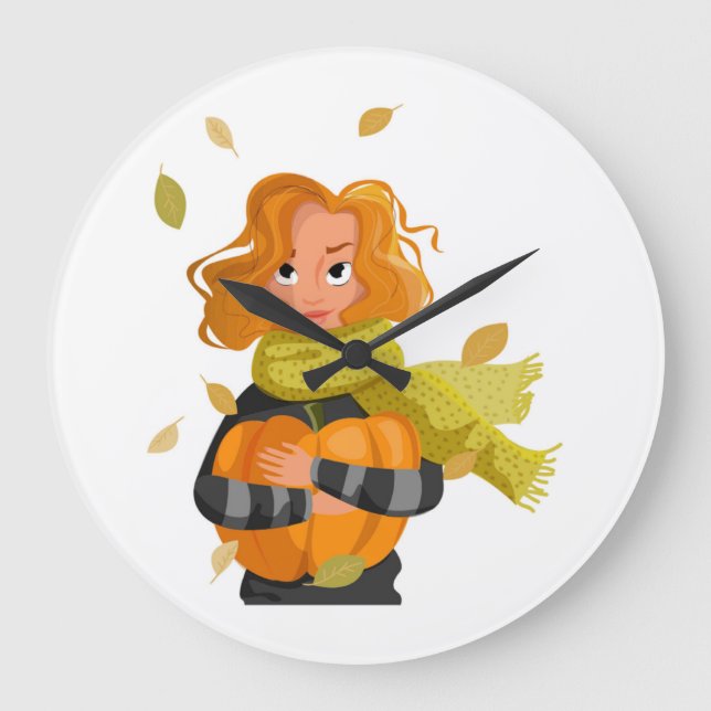 AUTUMN WOMAN LARGE CLOCK (Front)
