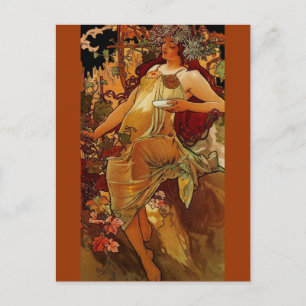 Autumn Woman Postcard