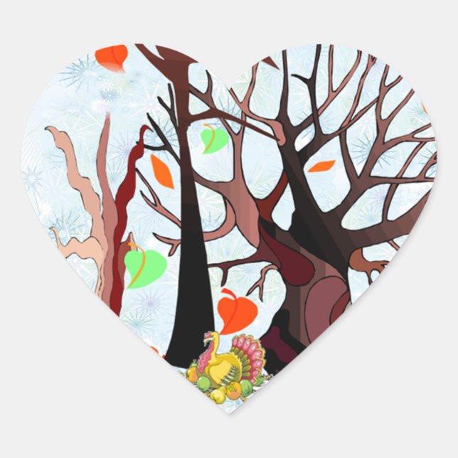 Autumn Wonderland - Heart Sticker (Front)