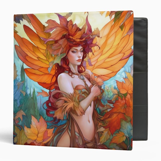 Autumn Woodland Fairy Fantasy Art Binder (Front/Inside)