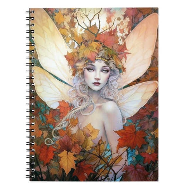 Autumn Woodland Fairy Fantasy Art Notebook (Front)