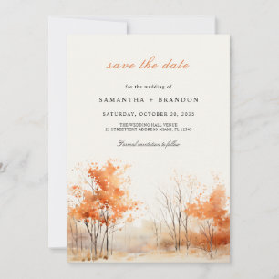 Autumn Woodland Fall in love Save The Date