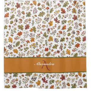 Autumn Woodland Floral Leaf Mushroom Custom Name