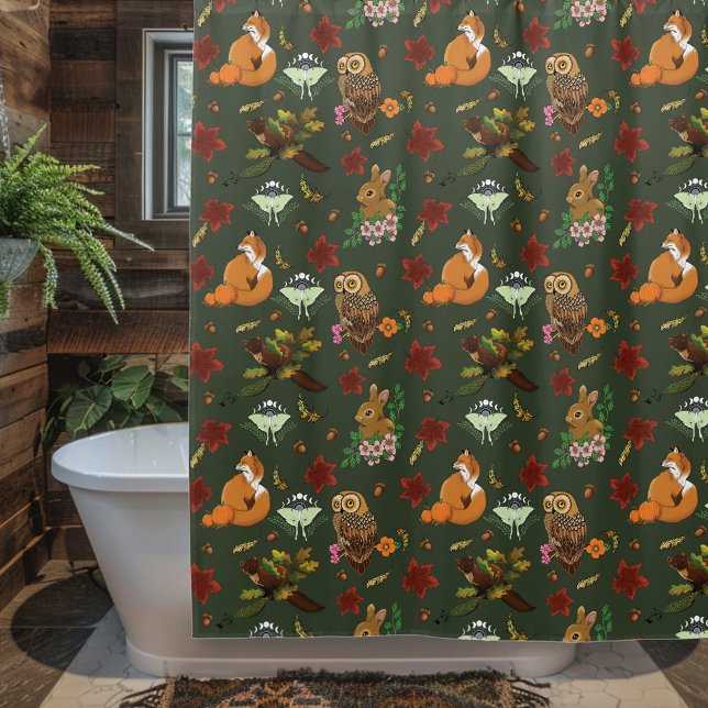 Autumn Woodland Forest Animals Green Pattern (Creator Uploaded)