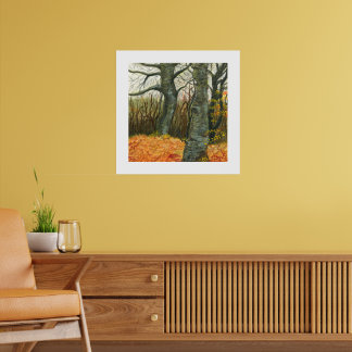 Autumn Woodland Landscape Art Print