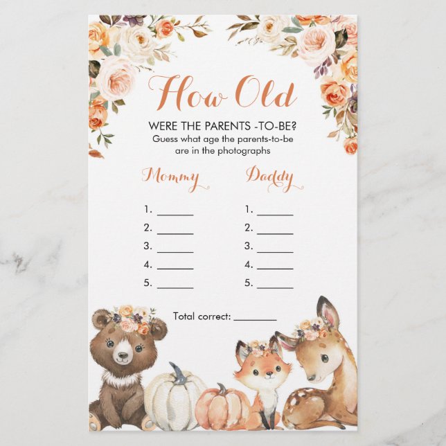 Autumn Woodland Oh Baby How Old were The Parents (Front)