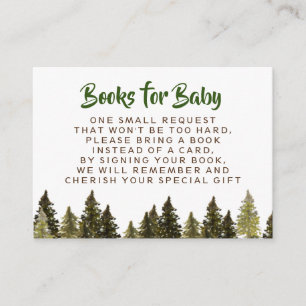 Autumn Woodland Rustic Books for Baby Enclosure Card