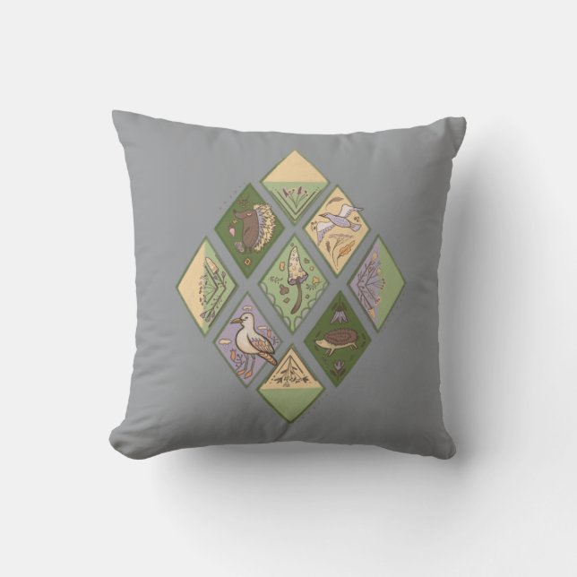 autumn woodland  throw pillow (Front)