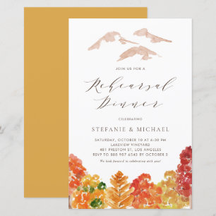Autumn Woodlands Fall Rehearsal Dinner Invitation
