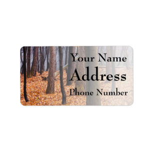 Autumn Woods, Forest Photograph Label