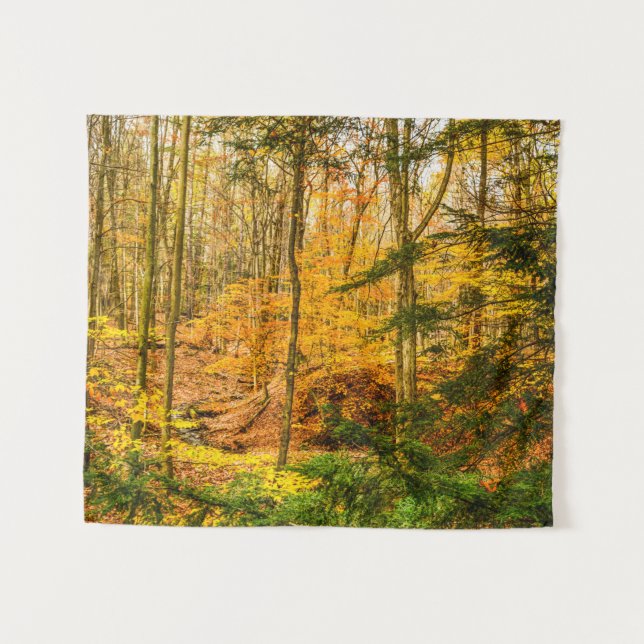 Autumn Woods Forest Trees Nature Small Tapestry (Front (Horizontal))