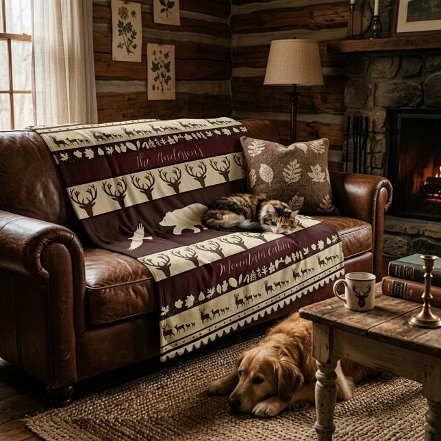 Autumn woods personalized cabin fleece blanket (Creator Uploaded)
