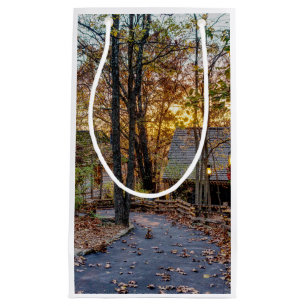 Autumn Woods Sunset Walkway Small Gift Bag