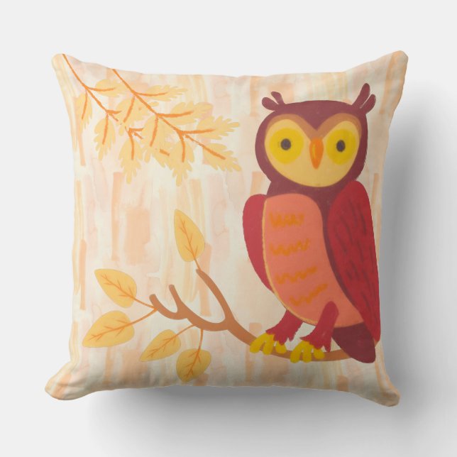 Autumn Woods Throw Pillow (Front)