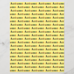 Autumn word of fall leaves, scrapbook paper