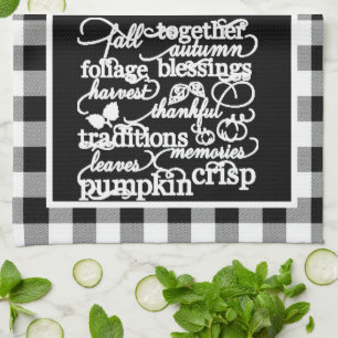 Autumn words kitchen towel